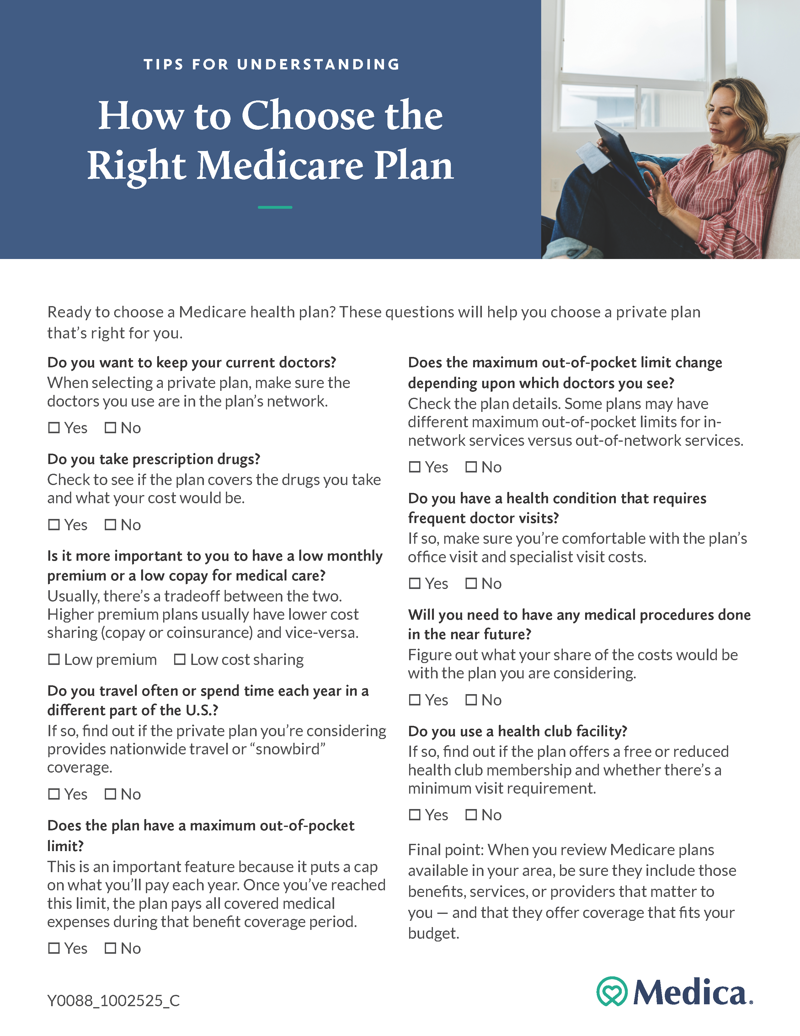 How to choose a Medicare plan tip sheet